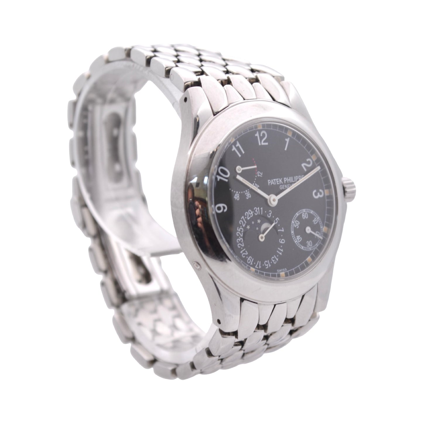 Patek Philippe Neptune Moonphase 37mm Automatic Black Dial Stainless Steel 5085