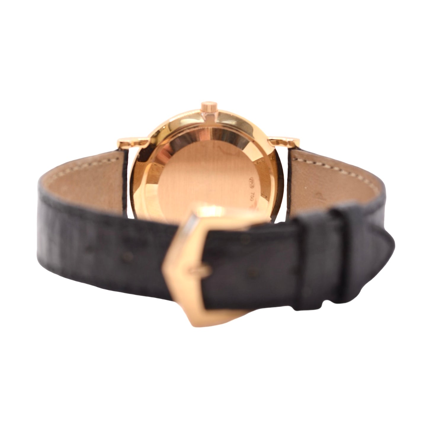 Patek Calatrava 18K Yellow Gold Manual Wind White Dial 33mm Black Strap Ref.5022
