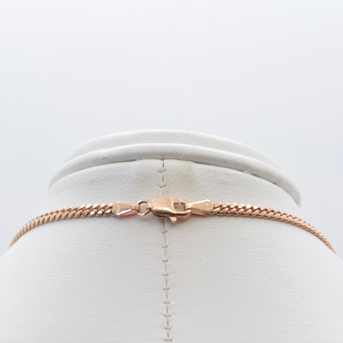14K Rose Gold Cuban Chain Necklace 18" Lobster Clasp Closure
