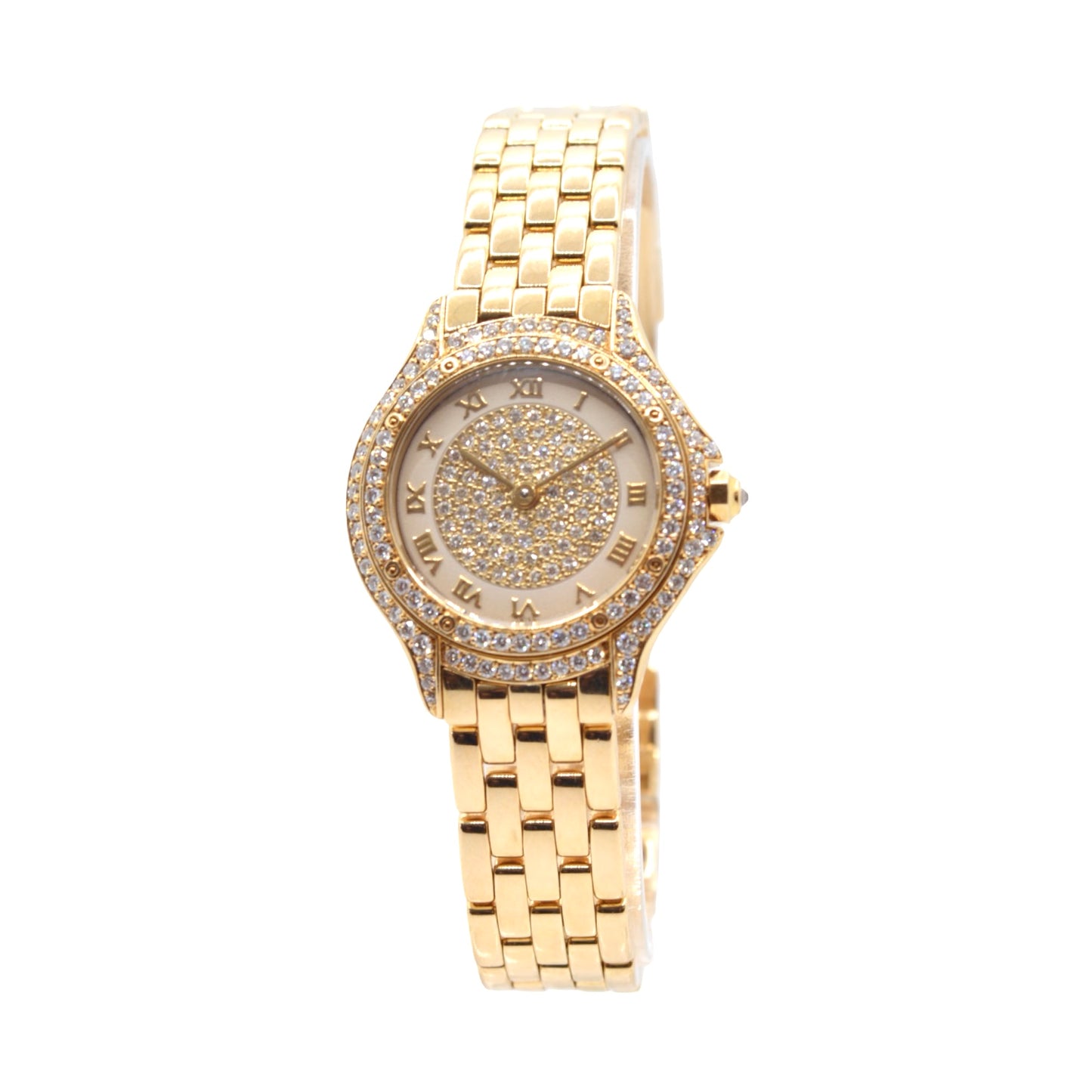 Cartier Cougar 18K Yellow Gold 26mm Factory Diamond Pavé Dial and Bezel Quartz 887907