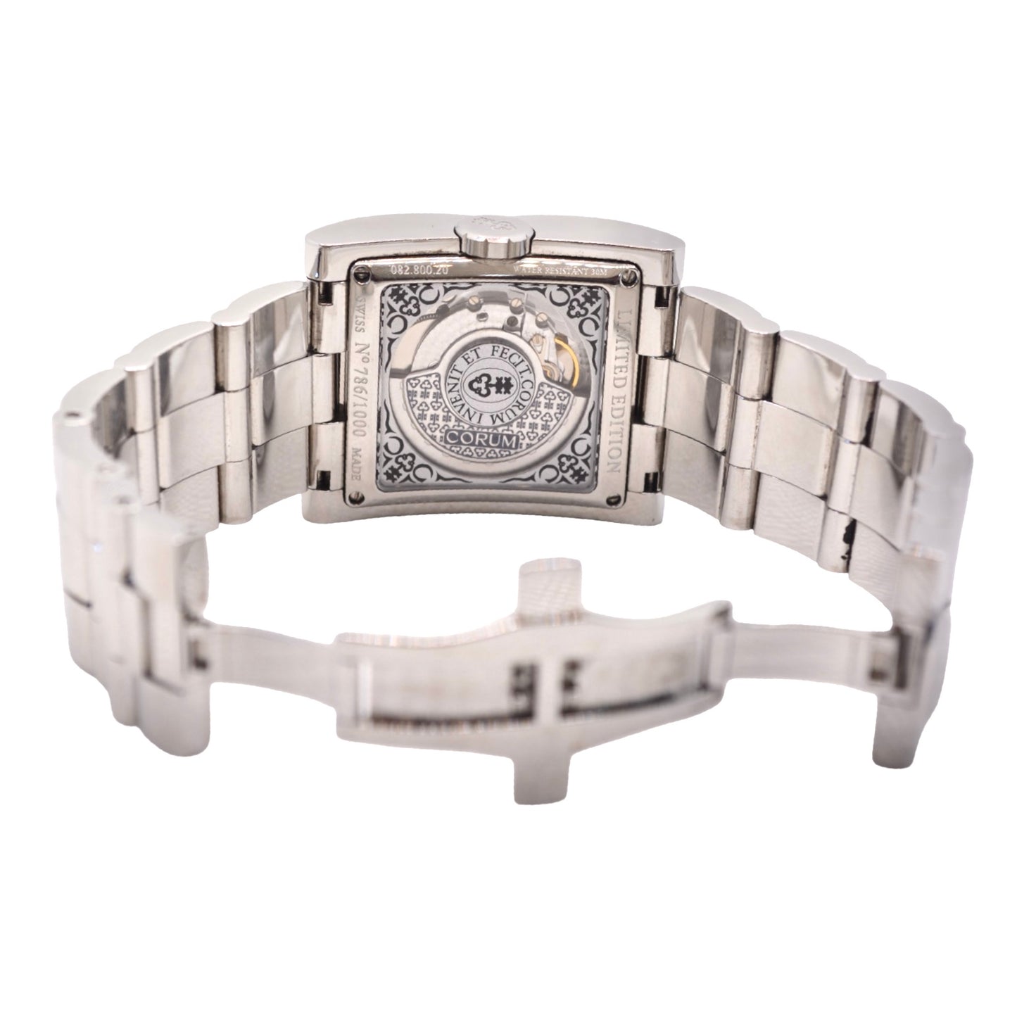 Corum Severus Limited Edition Automatic Black Dial Steel Bracelet  082.800.20