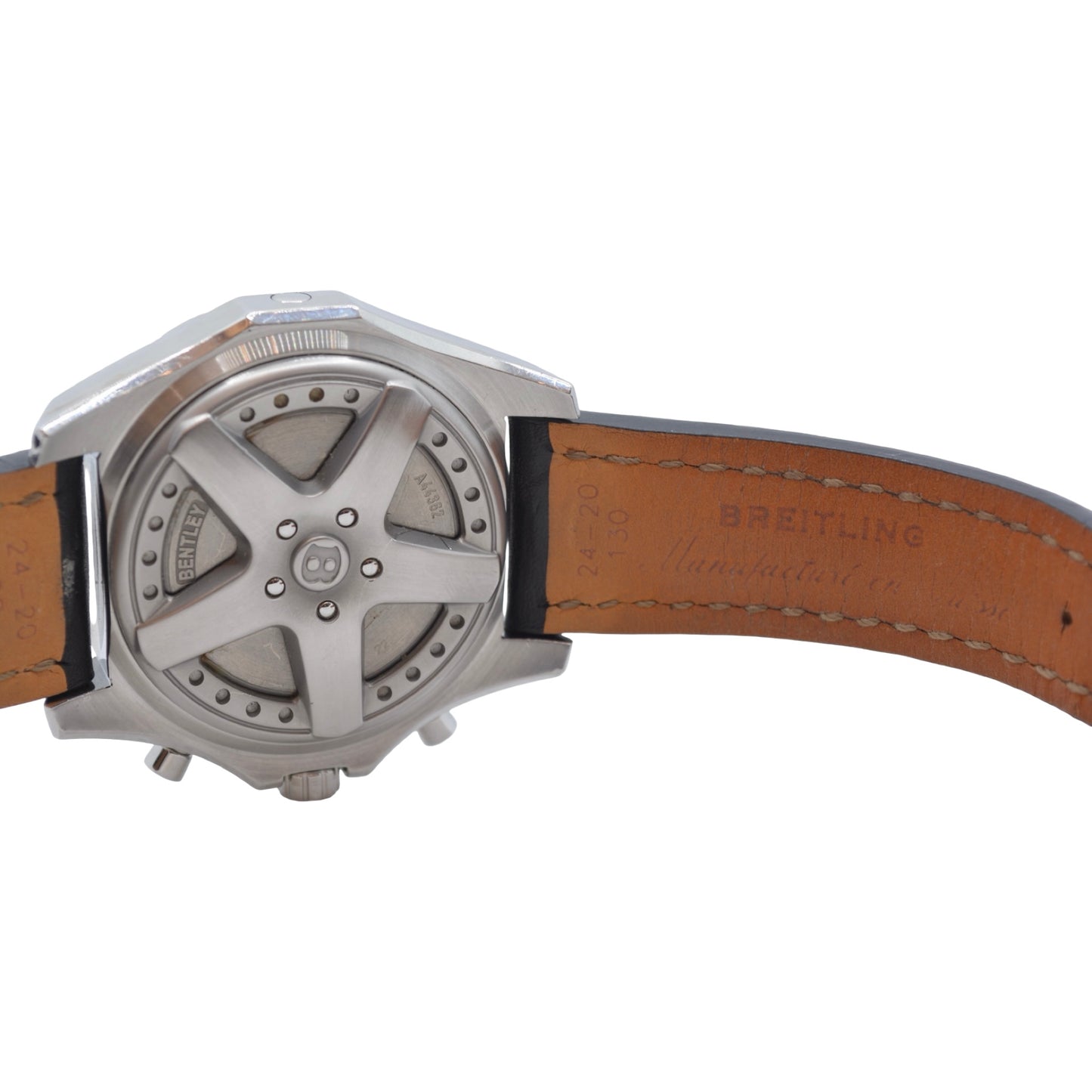 Breitling Bentley 6.75 Automatic Chronograph 48mm Black Dial Leather Strap A44362