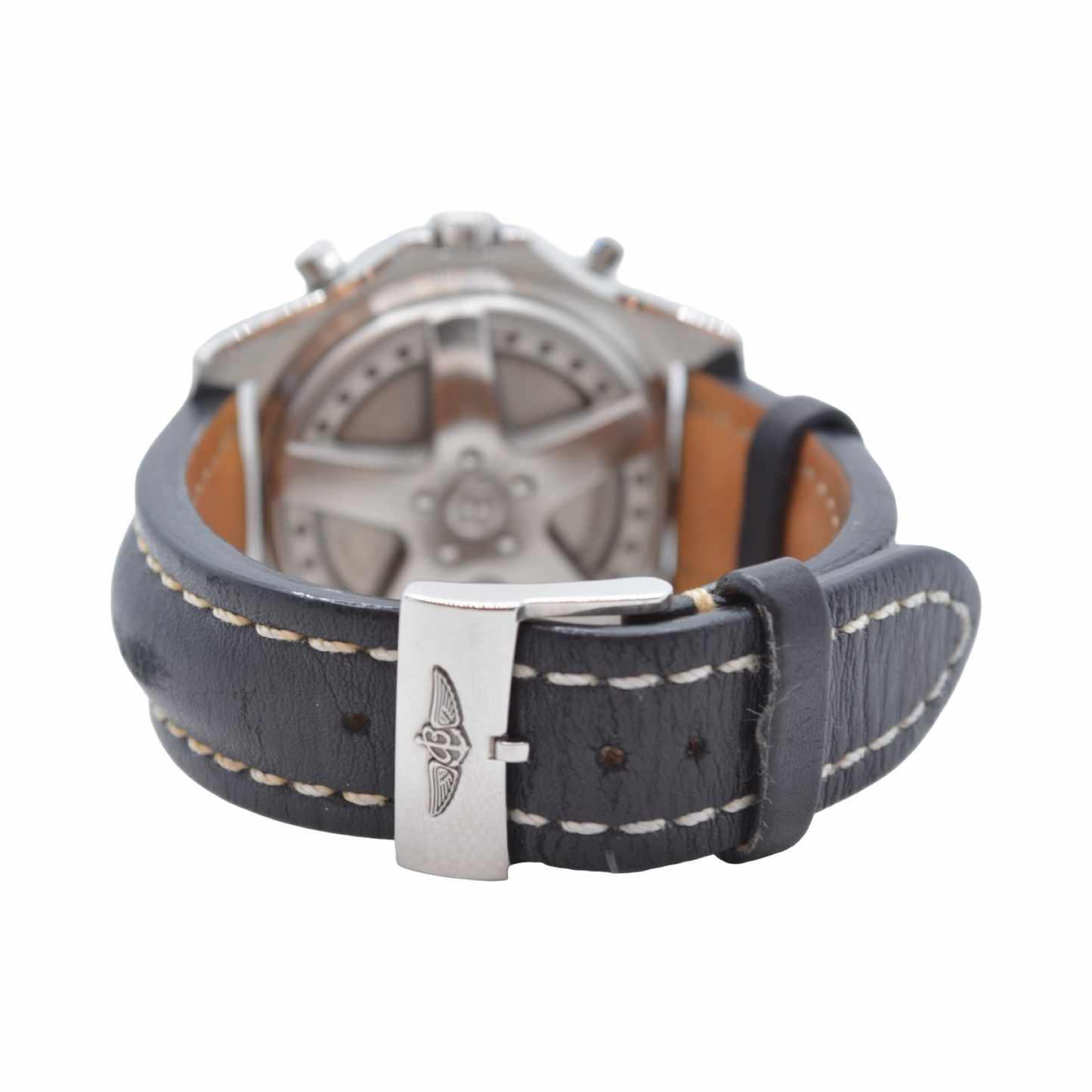 Breitling Bentley 6.75 Automatic Chronograph 48mm Black Dial Leather Strap A44362