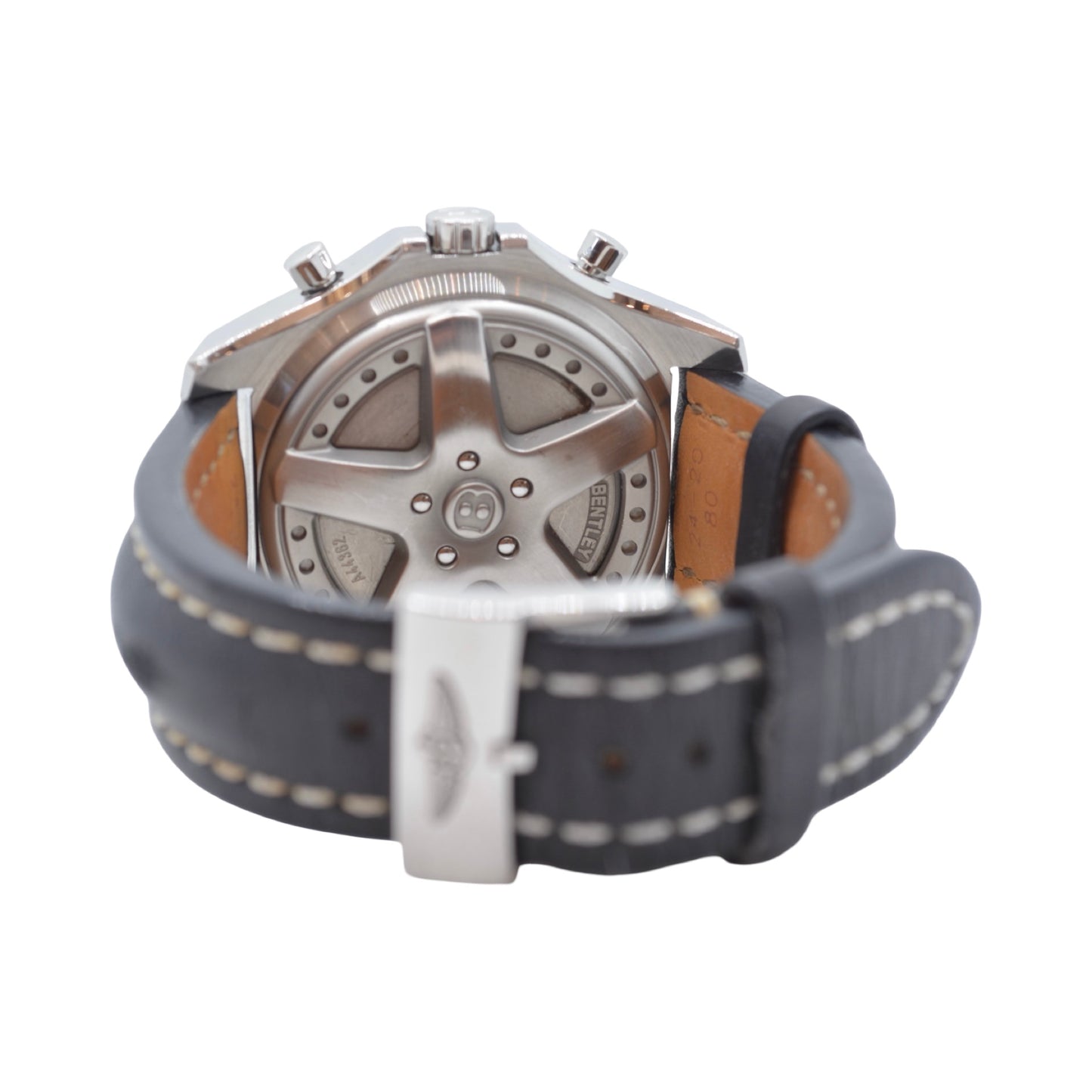 Breitling Bentley 6.75 Automatic Chronograph 48mm Black Dial Leather Strap A44362