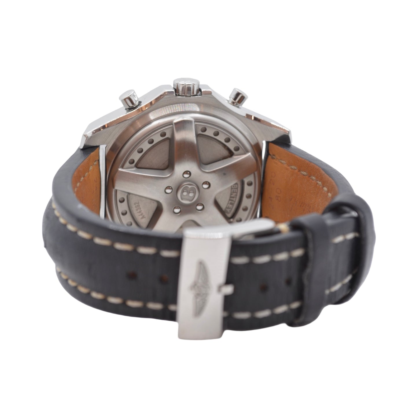 Breitling Bentley 6.75 Automatic Chronograph 48mm Black Dial Leather Strap A44362