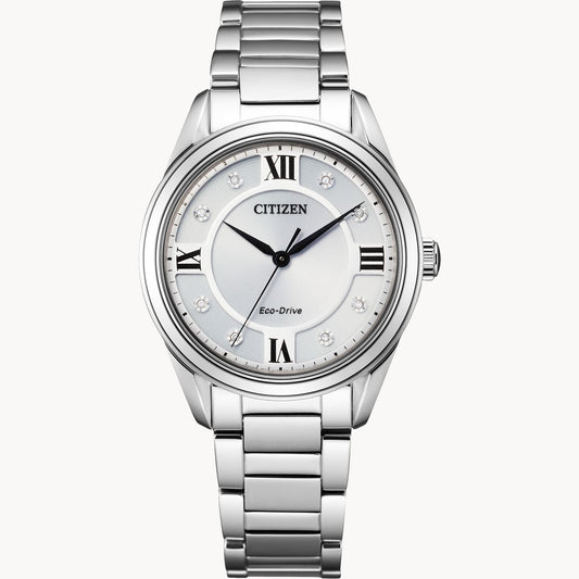 Citizen Arezzo Silver-Tone Dial Stainless Steel Bracelet EM0870-58A