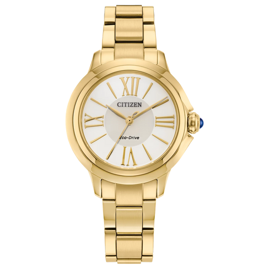 Citizen L Ceci Eco-Drive Gold Tone Stainless Steel White Dial EM1162-52A