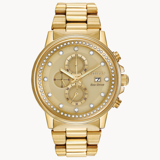 Citizen Chandler Gold-Tone with Crystal Accents FB3002-53P