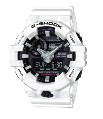 G-Shock Mens White Analog Digital Watch GA700-7A