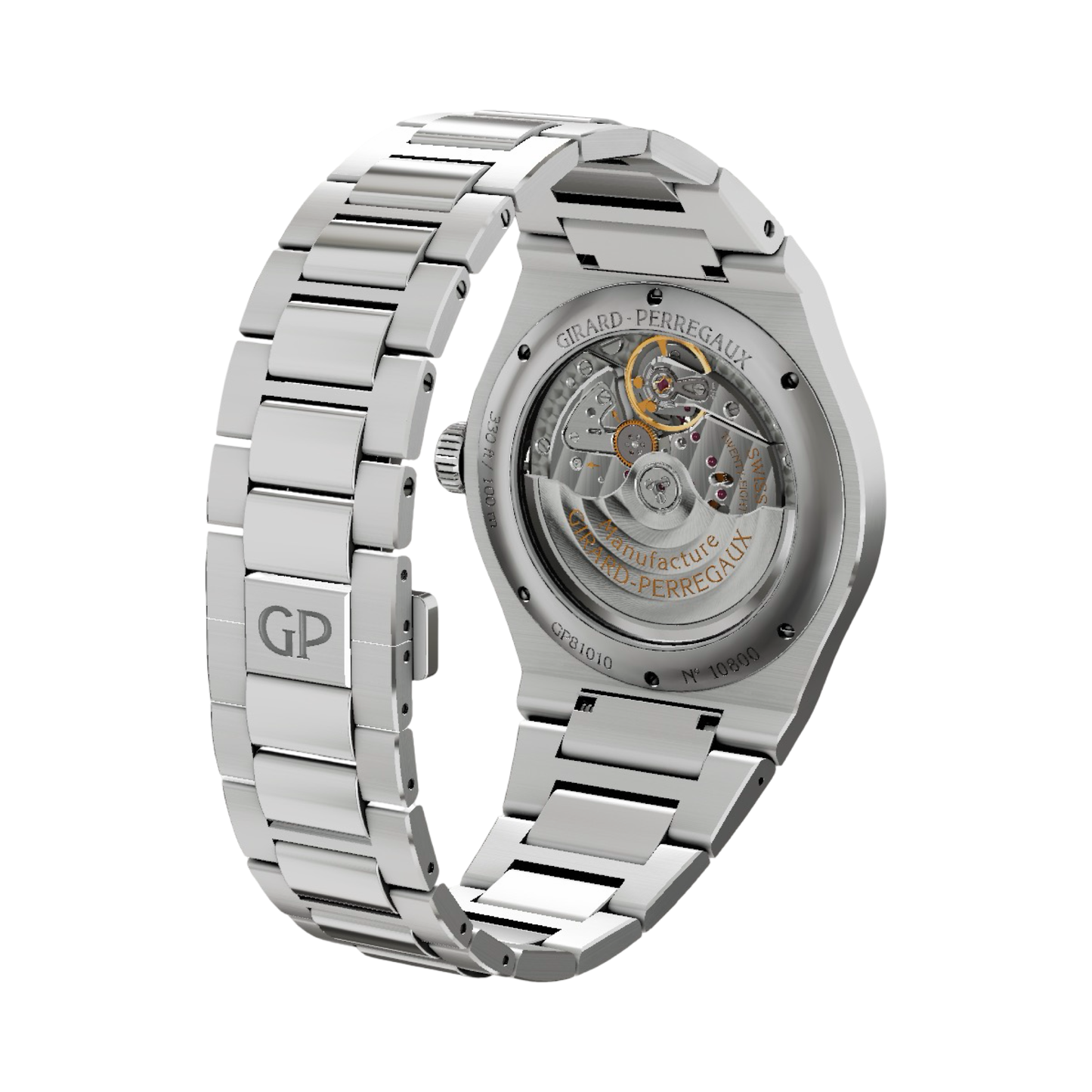 Girard Perregaux Laureato 42 Automatic Blue Clous de Paris Dial Steel Bracelet Ref.81010-11-431-11A