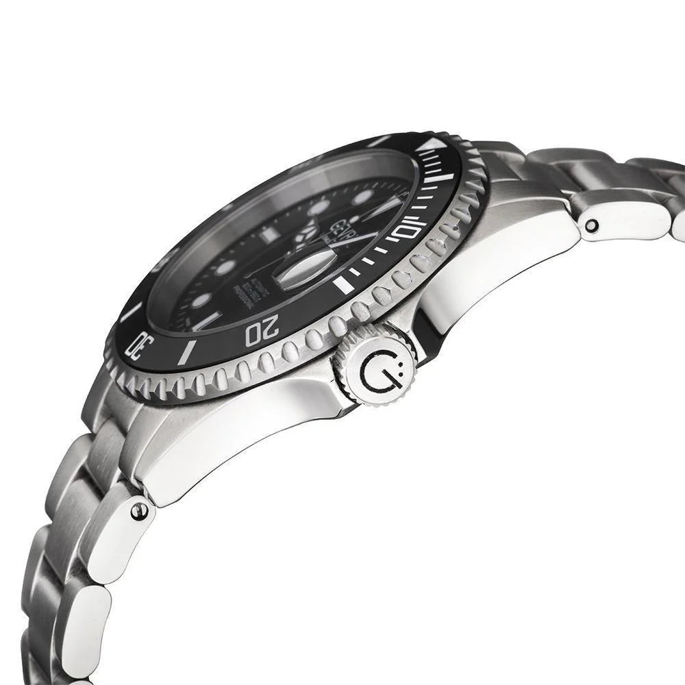 Gevril Wall Street Ceramic Bezel Steel Black Dial 4850A