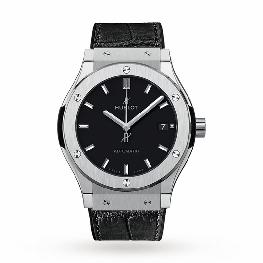 Hublot Classic Fusion 45mm Automatic Black Dial Black Alligator Strap 511.NX.1171.RX
