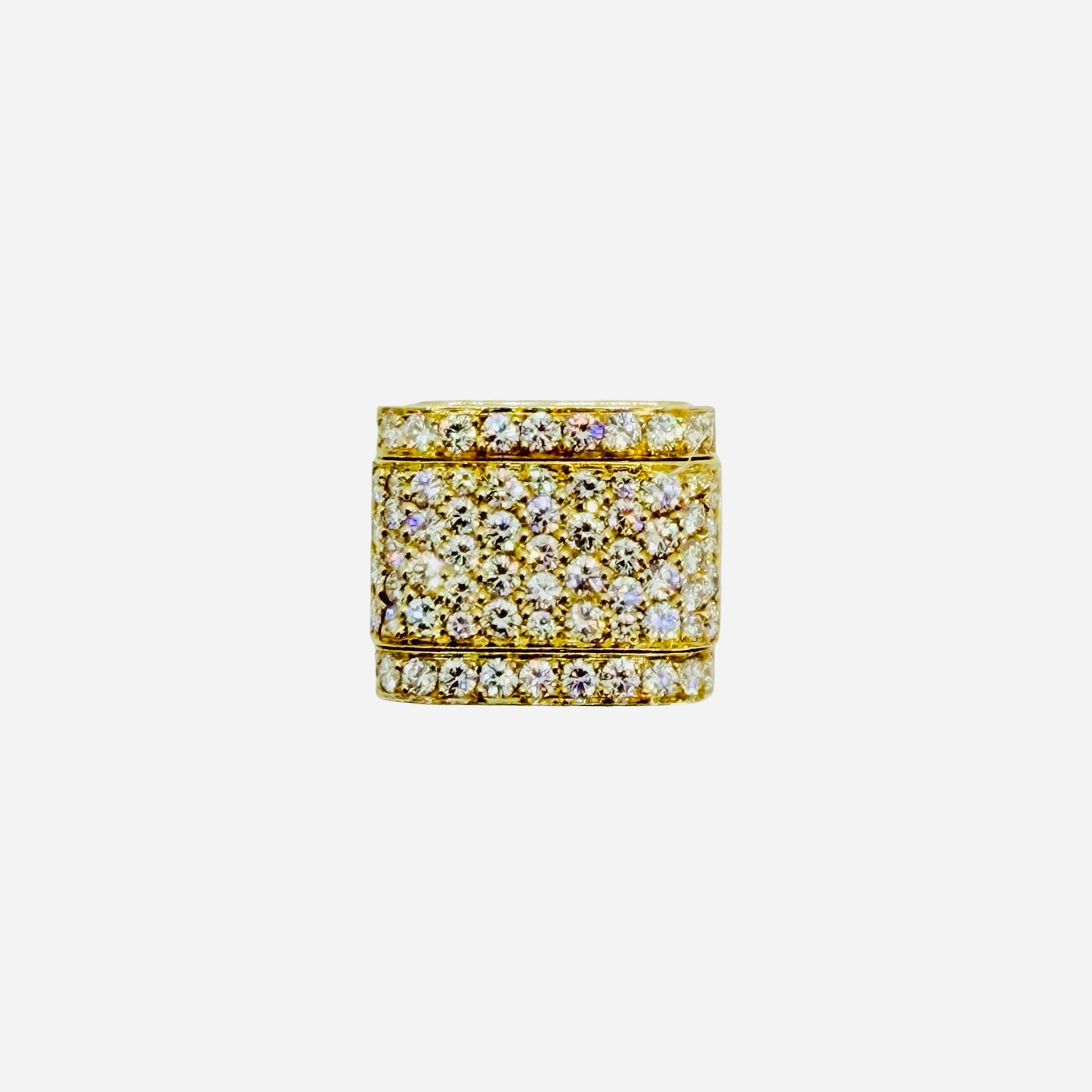 Estate Jewelry 18K Yellow Gold Gabriel Ofiesh Diamond Pavè Square Ring 2.60 Carats
