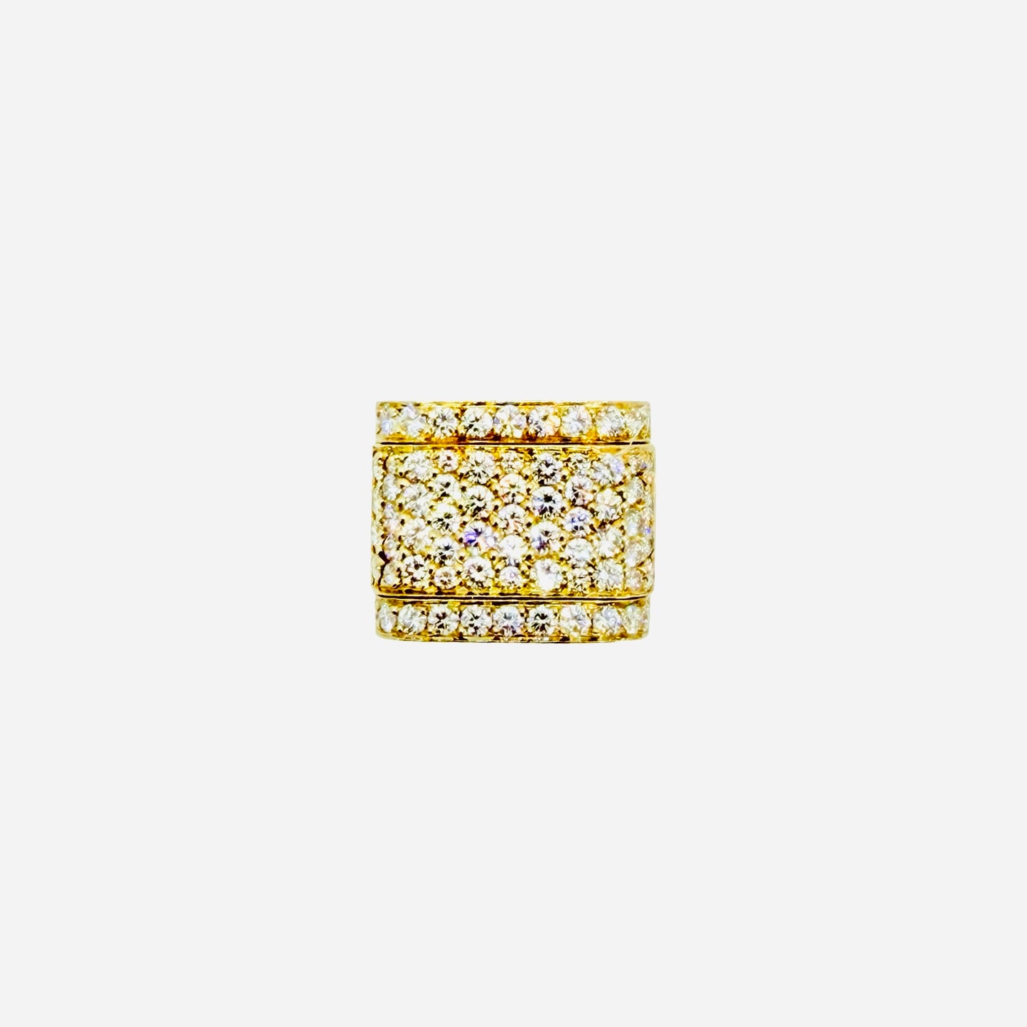 Estate Jewelry 18K Yellow Gold Gabriel Ofiesh Diamond Pavè Square Ring 2.60 Carats