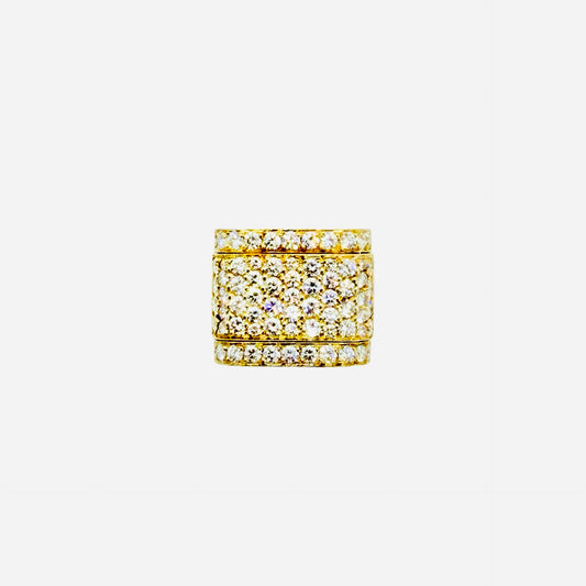 Estate Jewelry 18K Yellow Gold Gabriel Ofiesh Diamond Pavè Square Ring 2.60 Carats