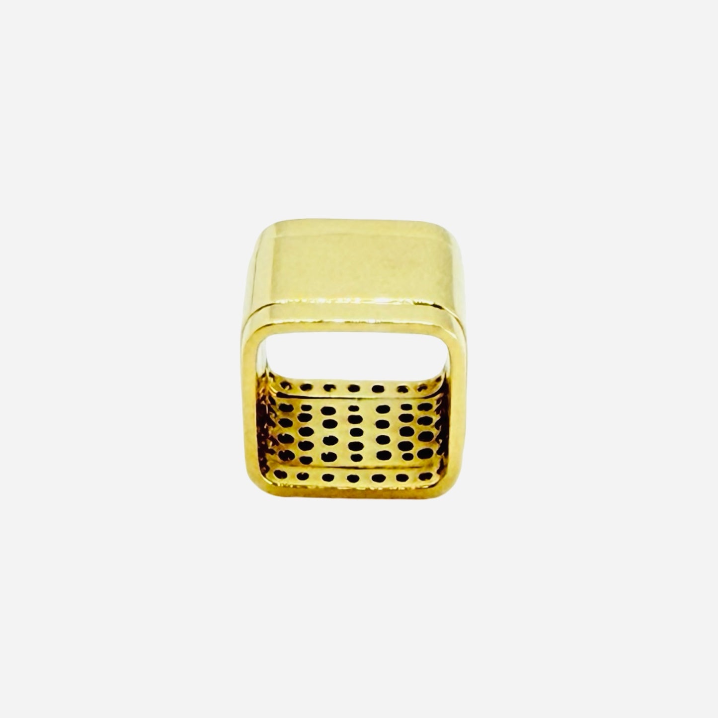 Estate Jewelry 18K Yellow Gold Gabriel Ofiesh Diamond Pavè Square Ring 2.60 Carats