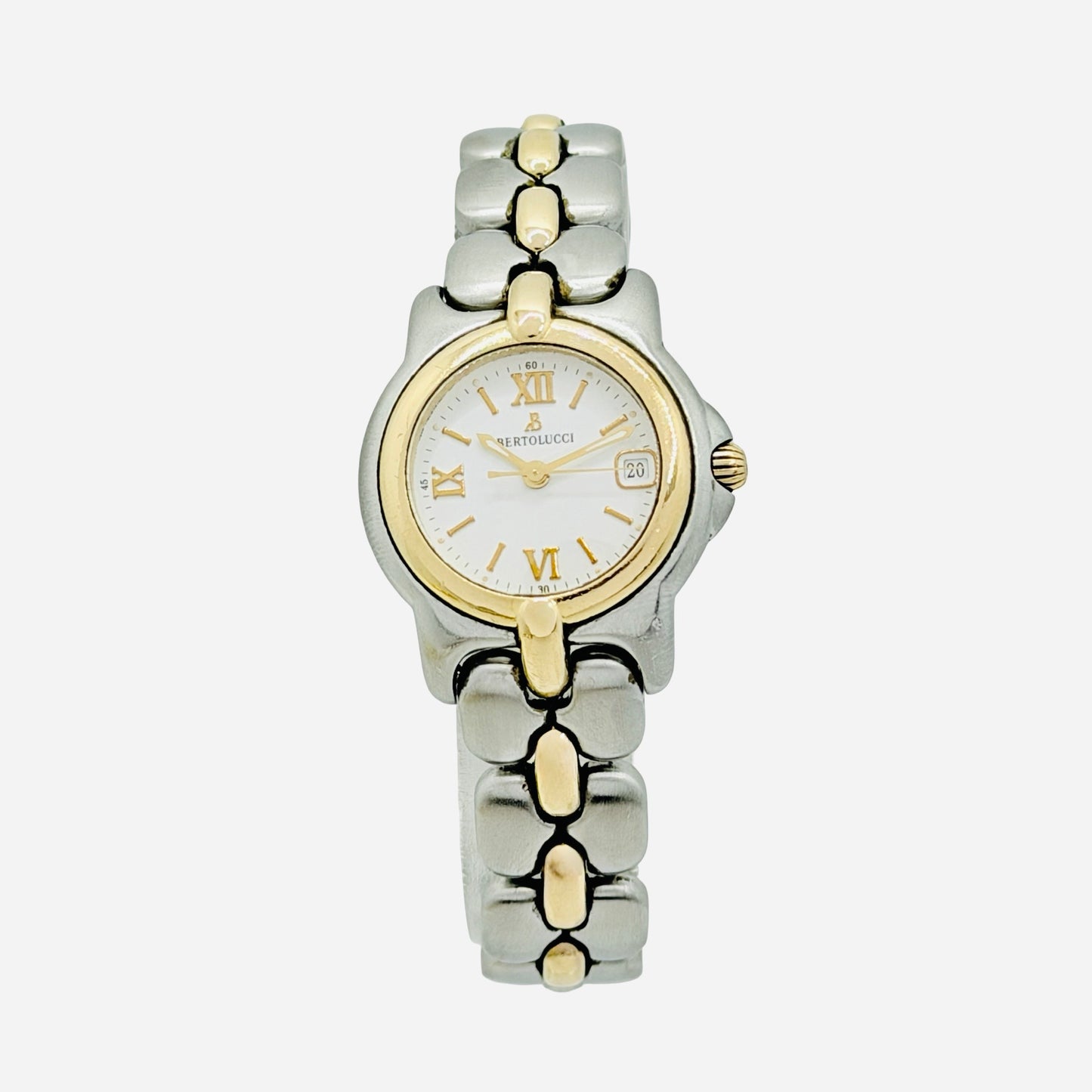 Bertolucci Pulchra 25mm Quartz White Dial 18K Gold and Stainless Steel  Ref.083 49