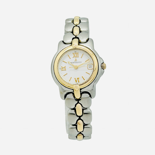 Bertolucci Pulchra 25mm Quartz White Dial 18K Gold and Stainless Steel  Ref.083 49