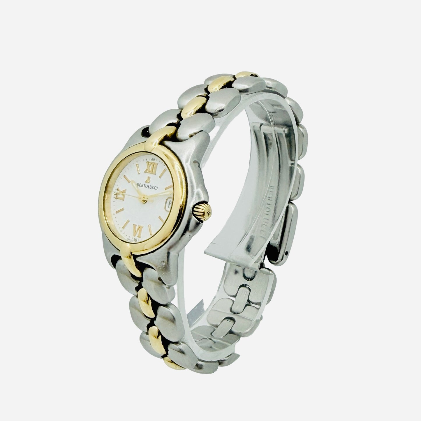 Bertolucci Pulchra 25mm Quartz White Dial 18K Gold and Stainless Steel  Ref.083 49