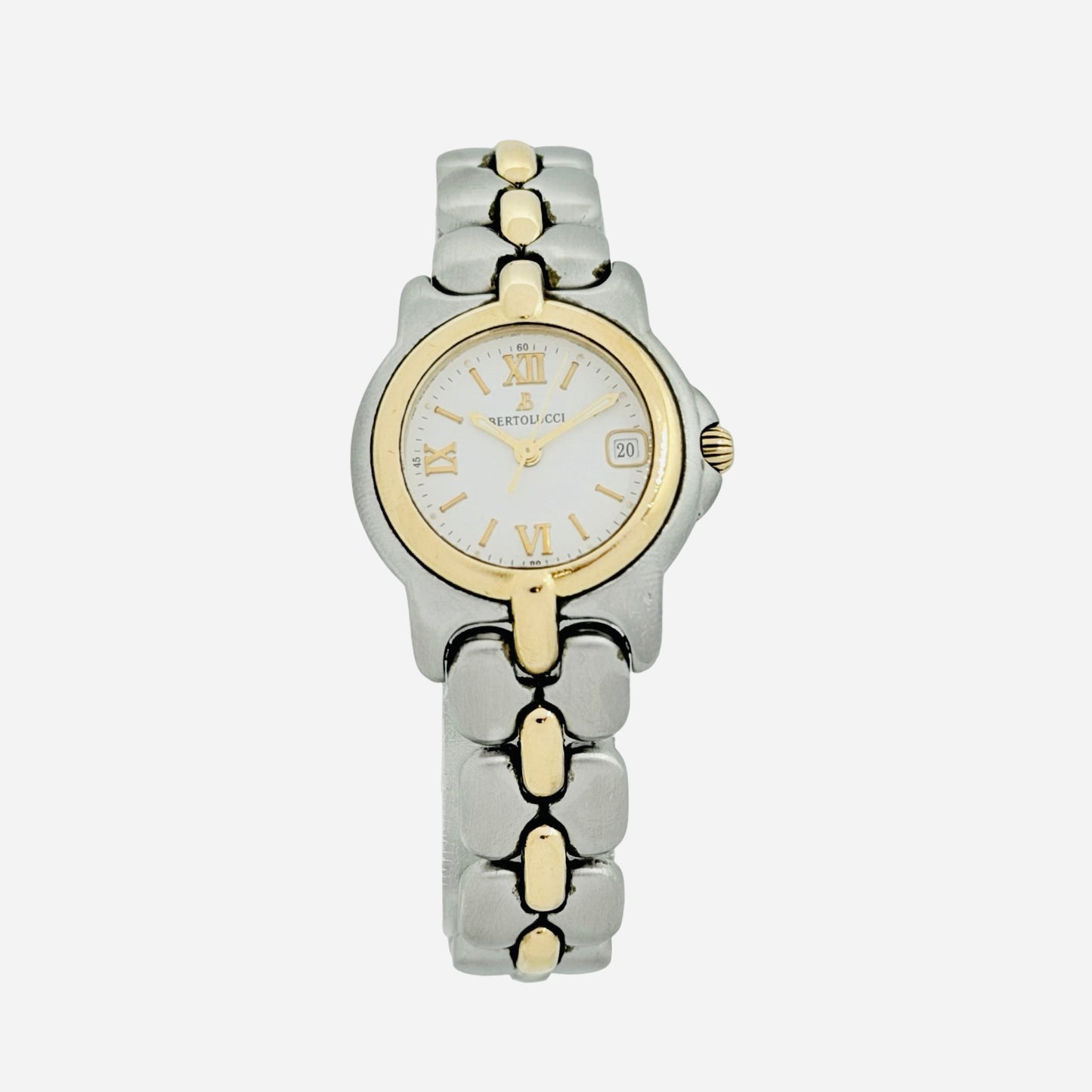 Bertolucci Pulchra 25mm Quartz White Dial 18K Gold and Stainless Steel  Ref.083 49
