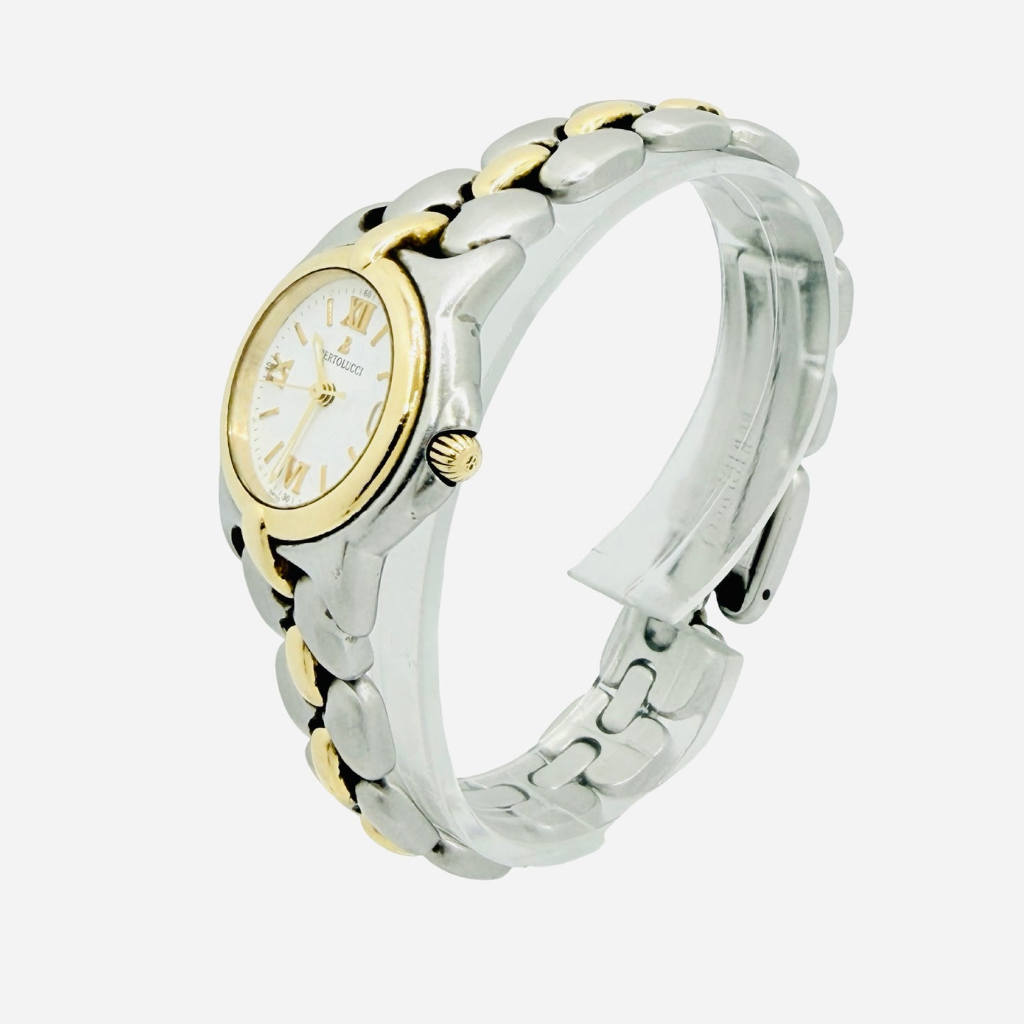 Bertolucci Pulchra 25mm Quartz White Dial 18K Gold and Stainless Steel  Ref.083 49