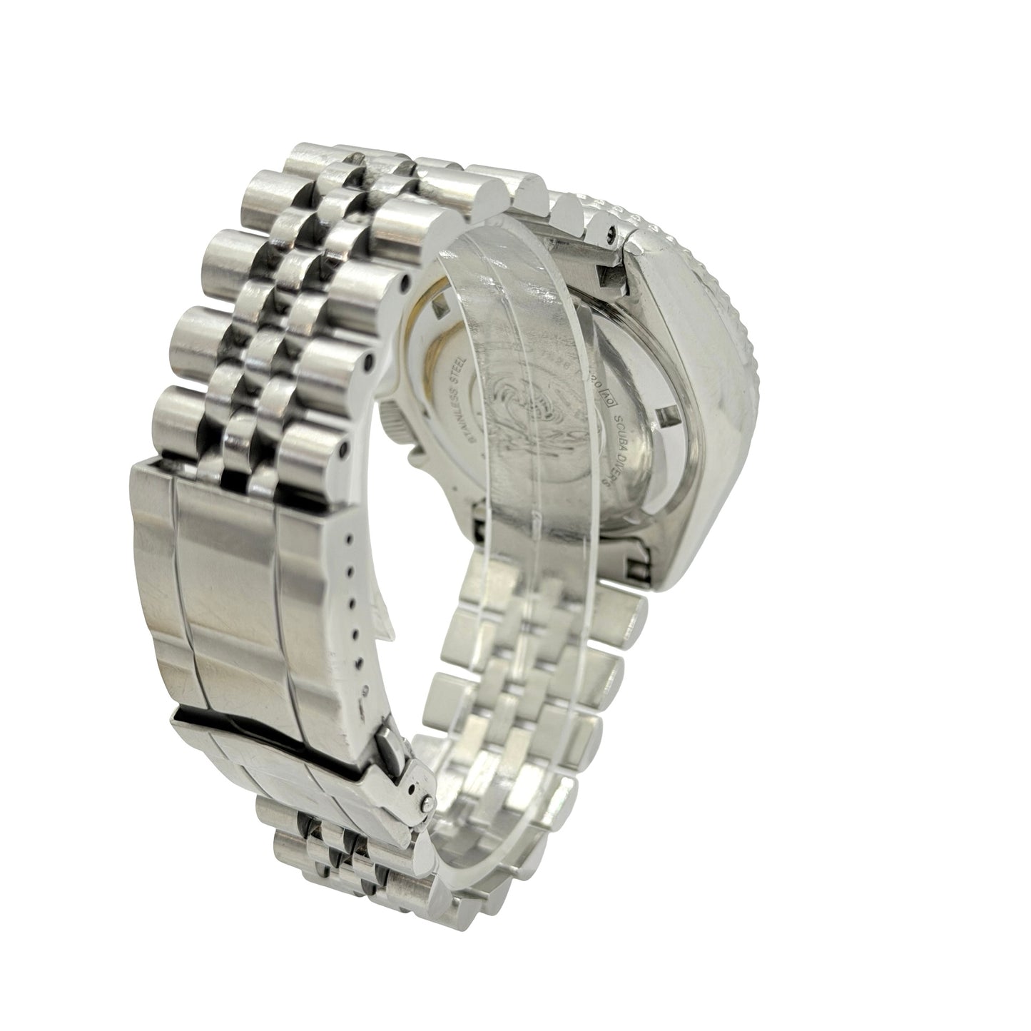 Seiko Men's Diver Automatic Day Date Black Dial Stainless Steel Jubilee Bracelet SKX007