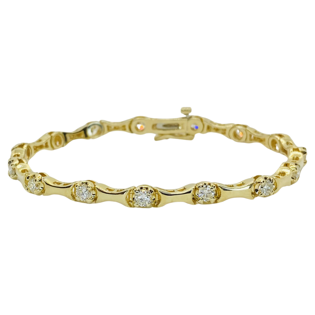 14K Yellow Gold Diamond Bracelet