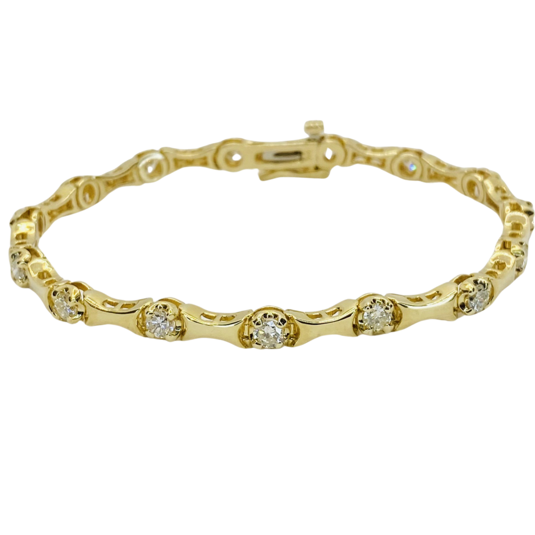 14K Yellow Gold Diamond Bracelet