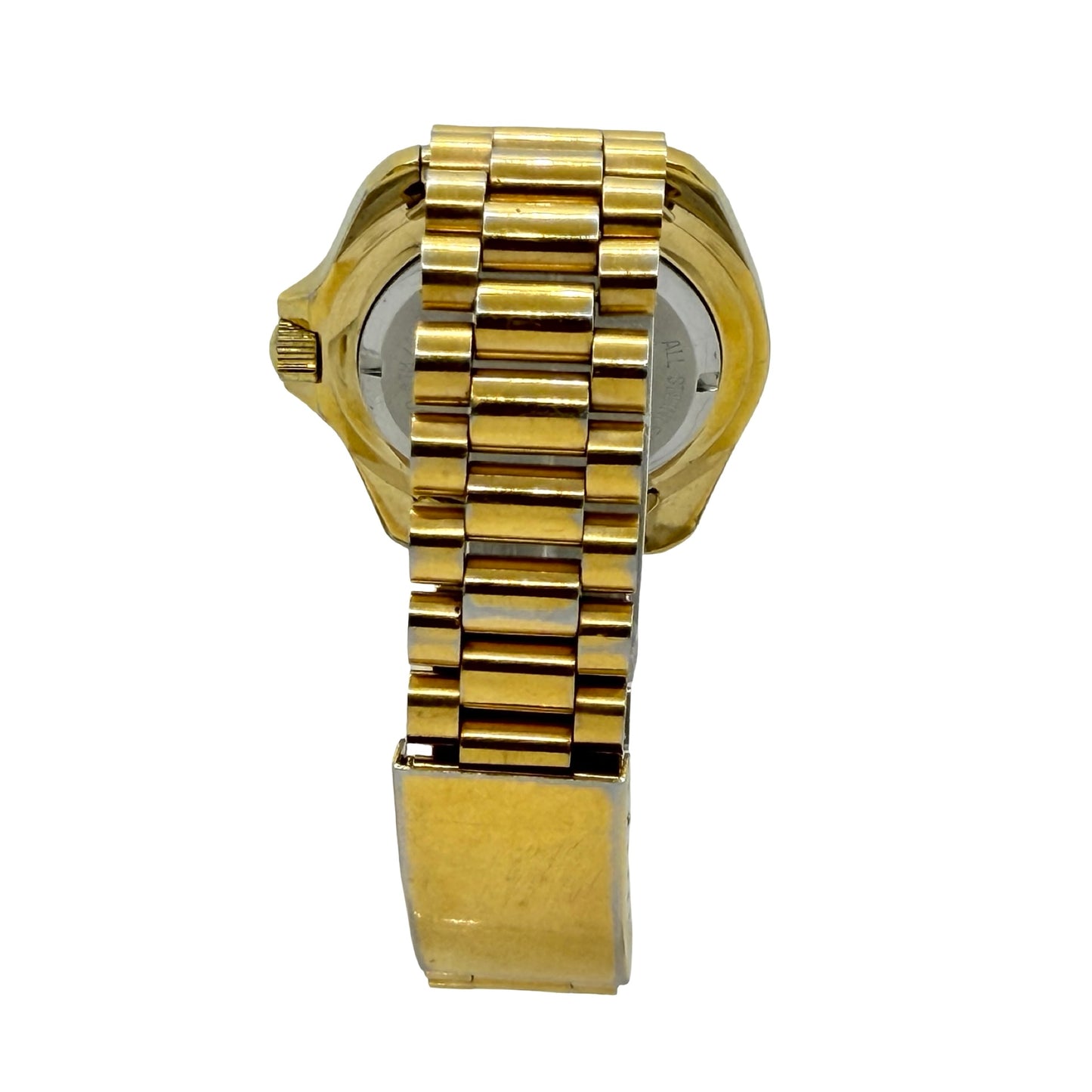 Chronosport Polaris Swiss Quartz Day Date 42mm Gold Tone Case and Bracelet Champagne Dial 3509