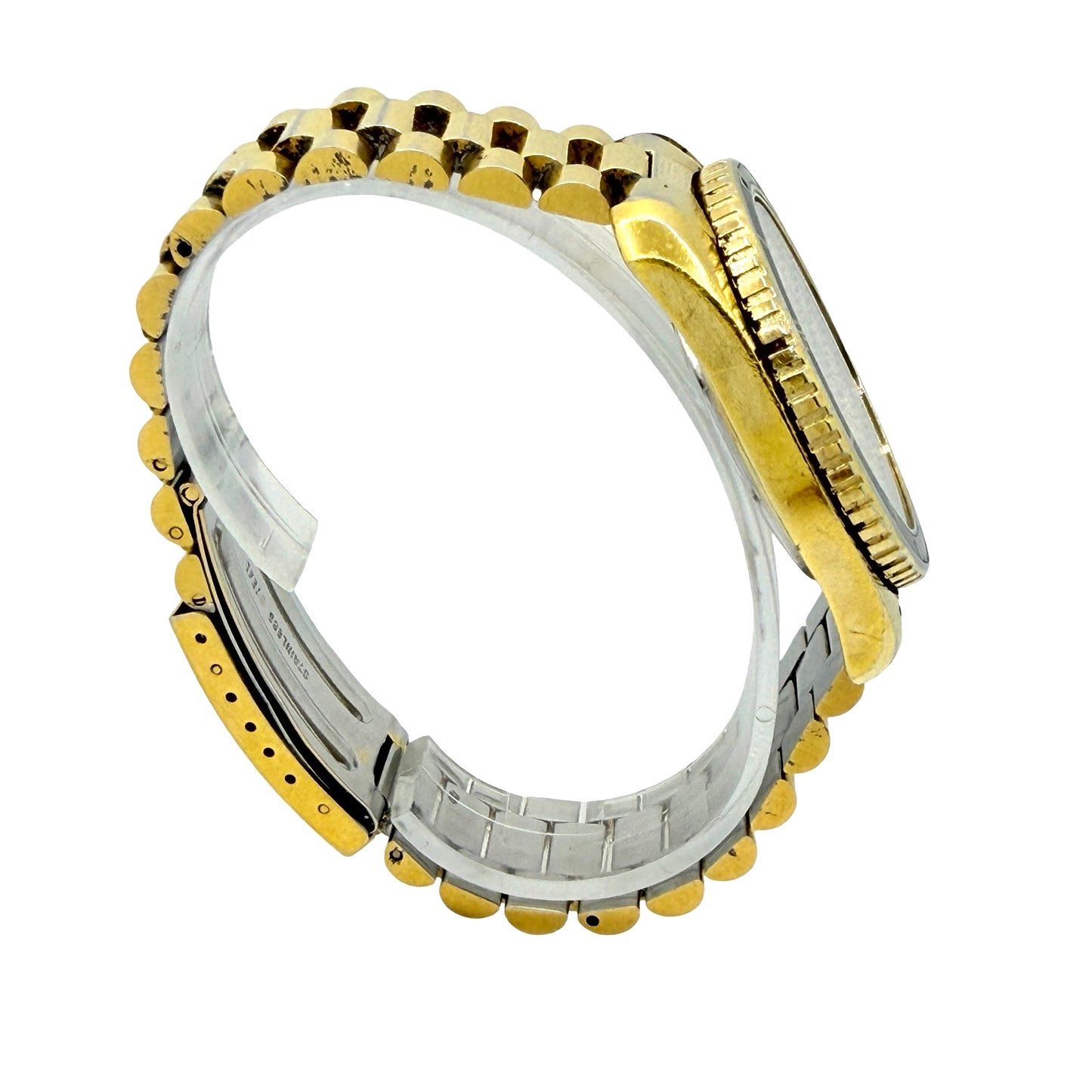 Chronosport Polaris Swiss Quartz Day Date 42mm Gold Tone Case and Bracelet Champagne Dial 3509