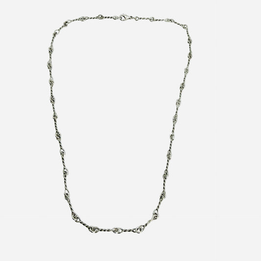 14K White Gold Twisted Link Chain 15.5"