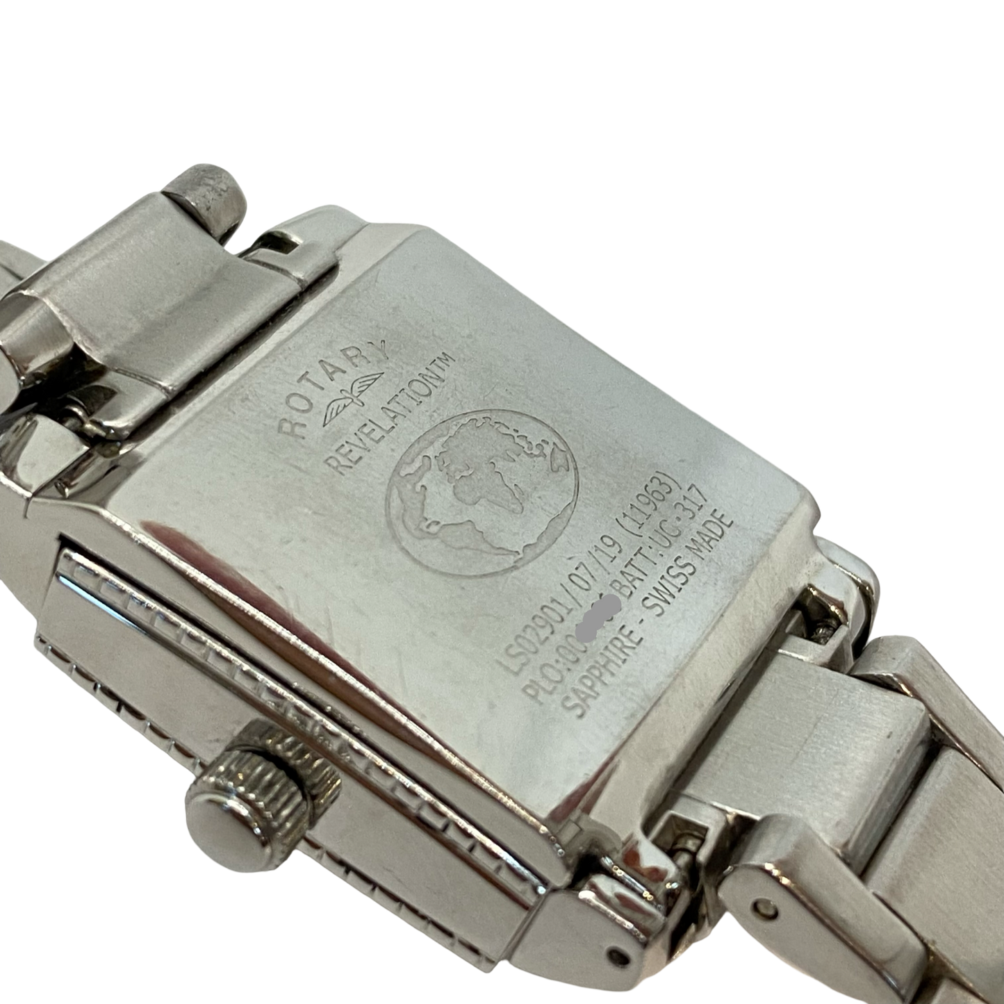 Rotary Revelation Reverso Dual Face White MOP/Black Dial Crystal Bezel Quartz Watch Ref LS02901/07/19