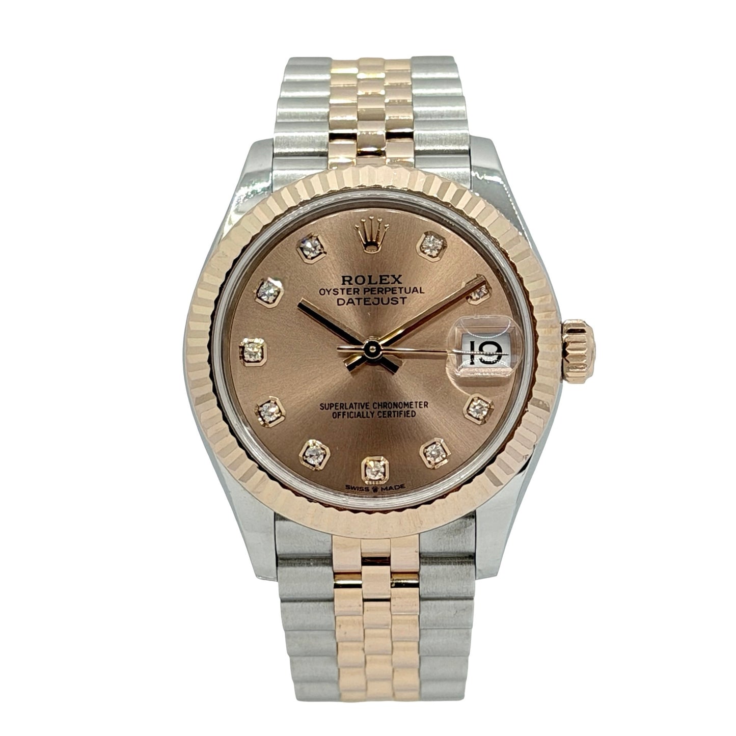 Rolex Datejust 31 Everose and Oystersteel Rosè Dial with Diamonds 278271