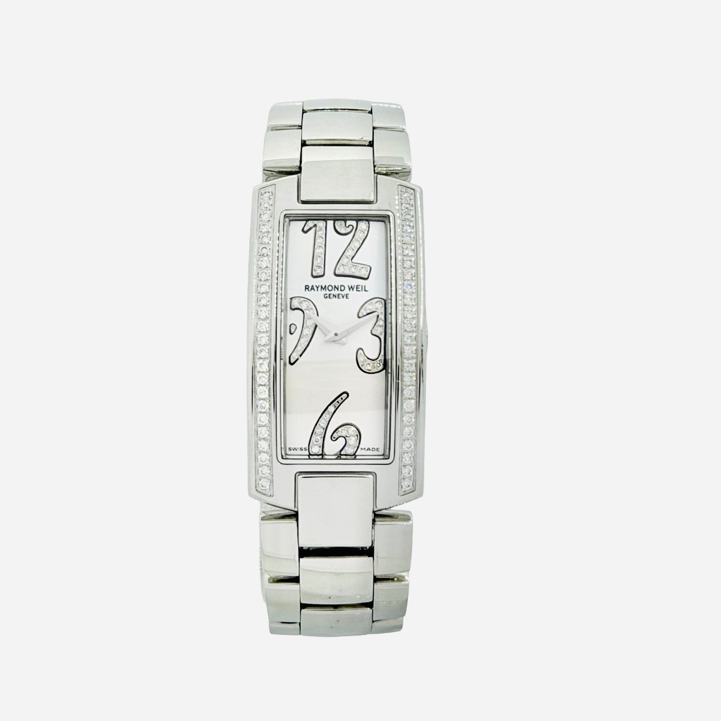 Raymond Weil Shine Collection Quartz White Diamond Dial and Bezel Stainless Steel Bracelet Ref.1500-ST-105383