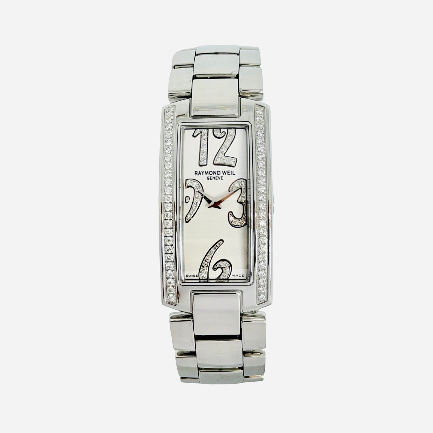Raymond Weil Shine Collection Quartz White Diamond Dial and Bezel Stainless Steel Bracelet Ref.1500-ST-105383