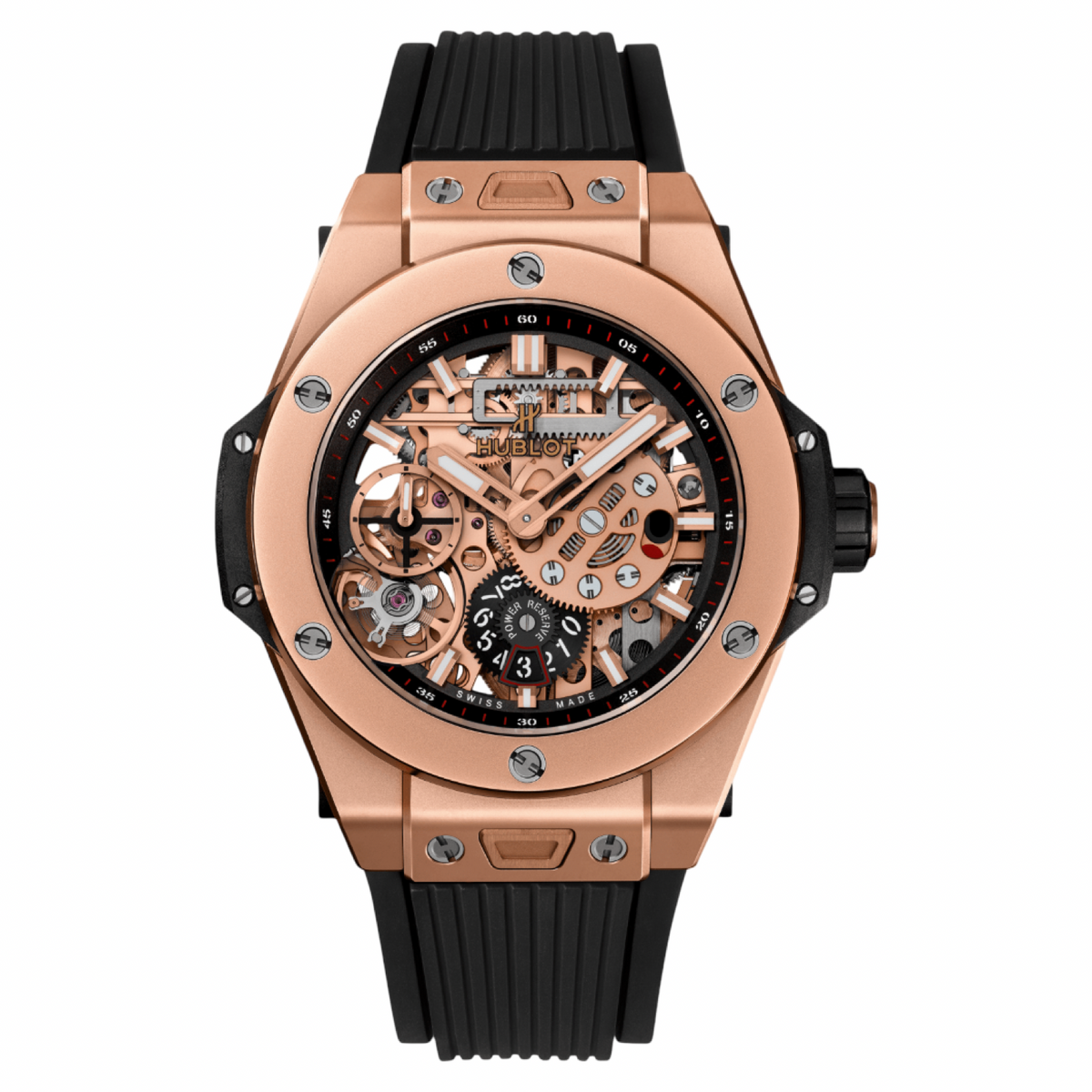 Hublot Big Bang MECA-10 King Gold 45mm Manual-winding Skeleton Black Rubber Strap 414.OI.1123.RX