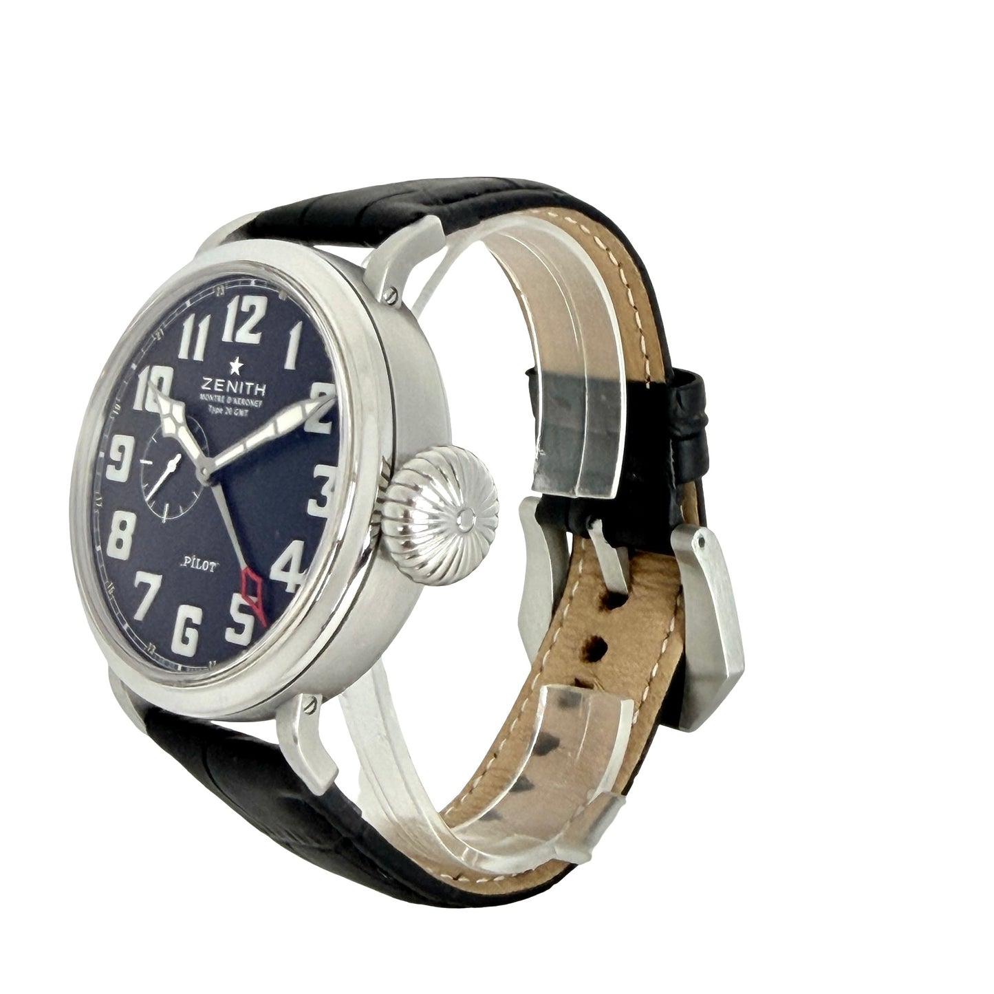 Zenith Montre D'Aeronef Type 20 GMT Pilot Black Dial Black Leather Ref.03.2430.693/21.C723