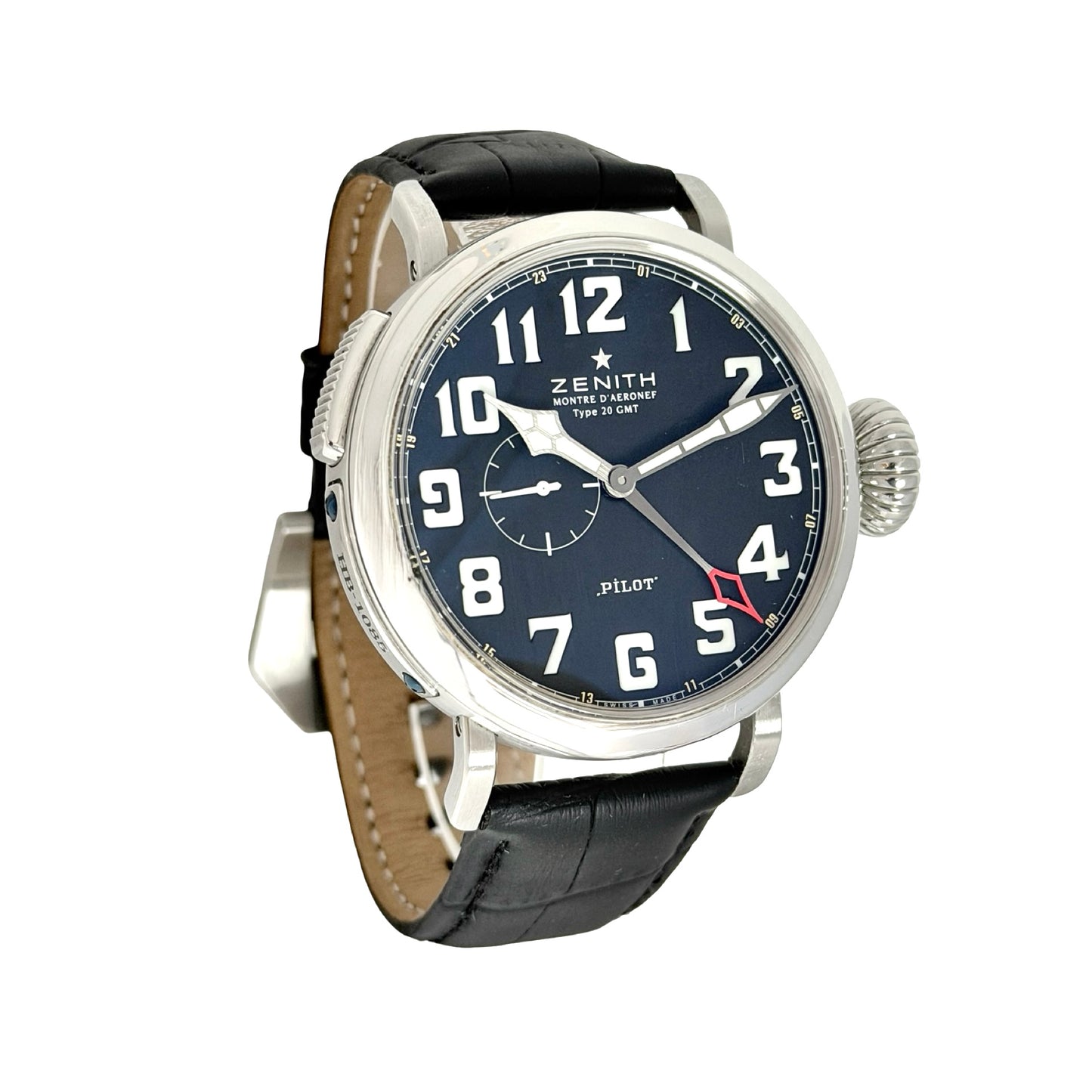 Zenith Montre D'Aeronef Type 20 GMT Pilot Black Dial Black Leather Ref.03.2430.693/21.C723