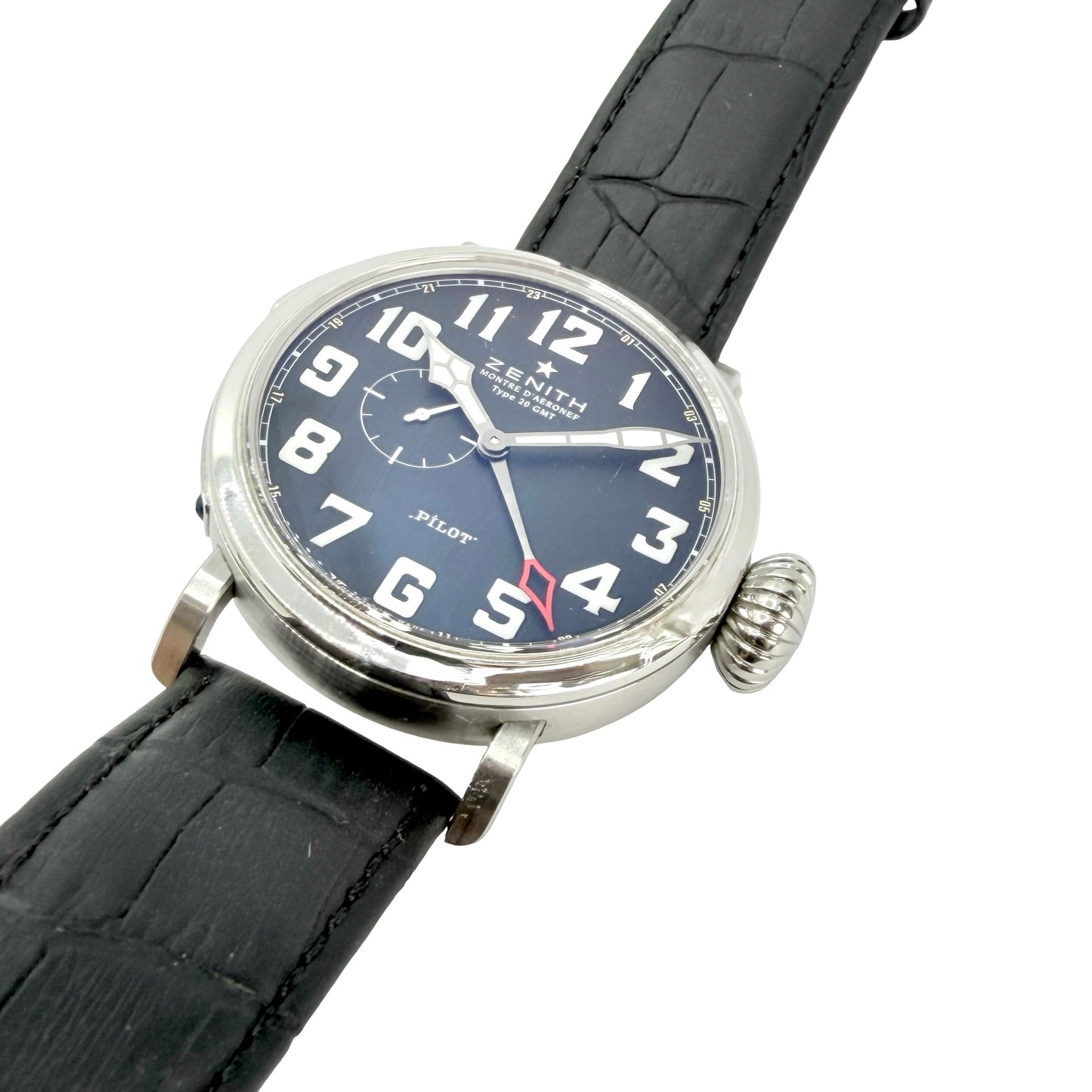Zenith Montre D'Aeronef Type 20 GMT Pilot Black Dial Black Leather Ref.03.2430.693/21.C723