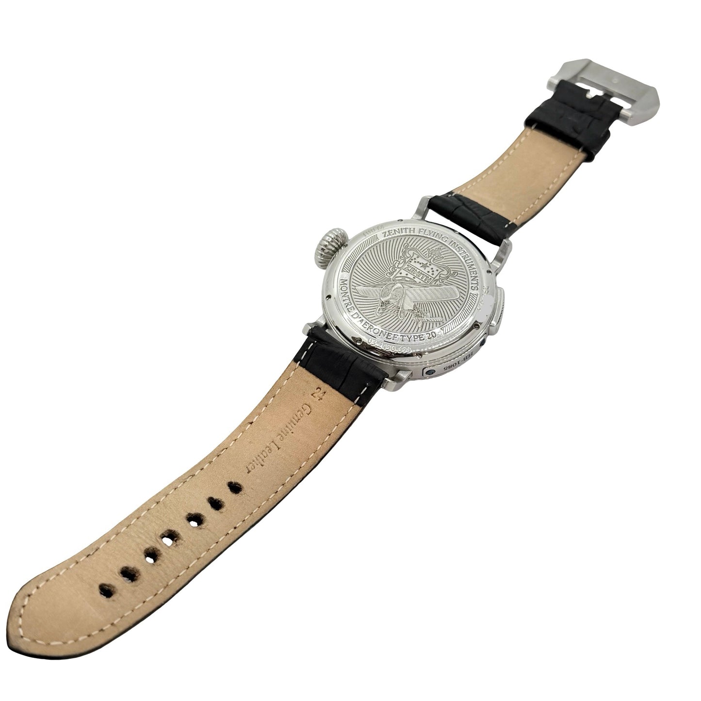 Zenith Montre D'Aeronef Type 20 GMT Pilot Black Dial Black Leather Ref.03.2430.693/21.C723