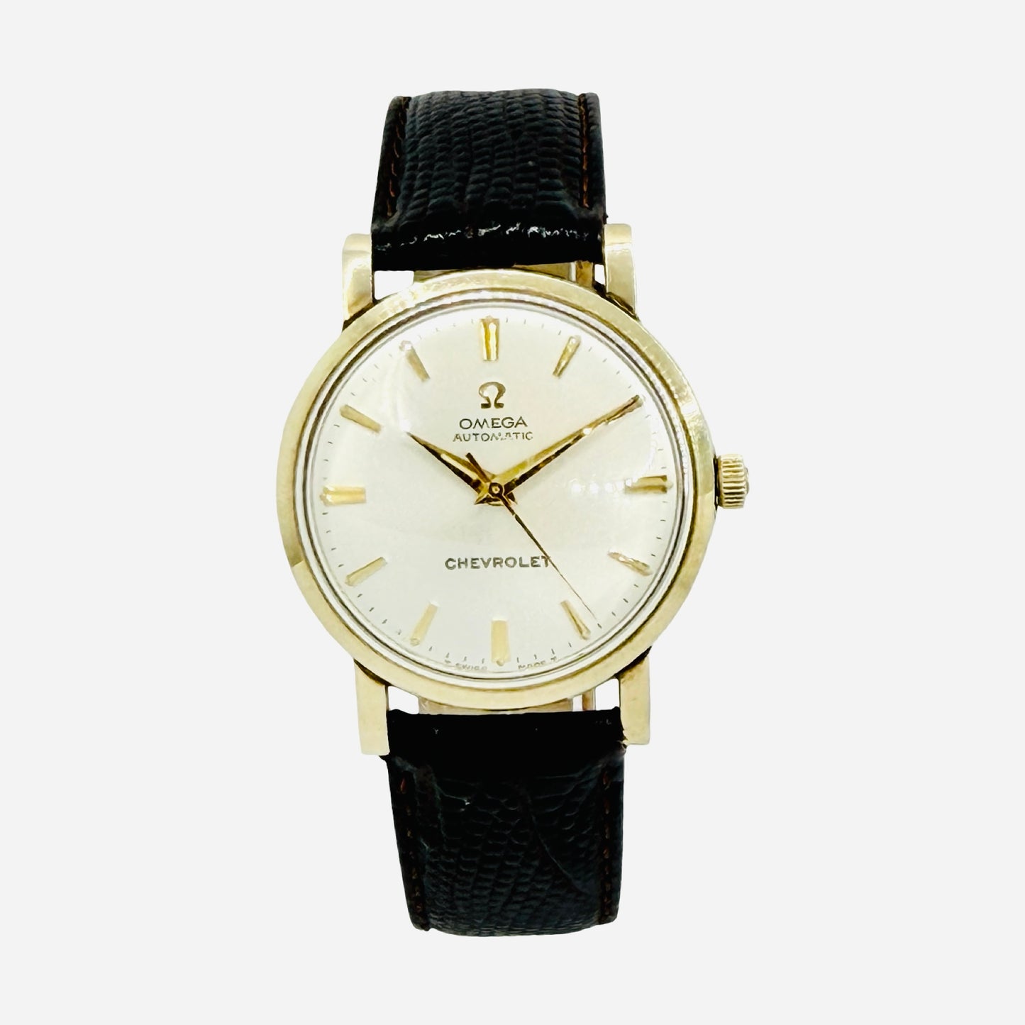 Omega Seamaster Automatic 33.5mm 10K Goldfilled Chevrolet Award Watch Silver Dial LU6289