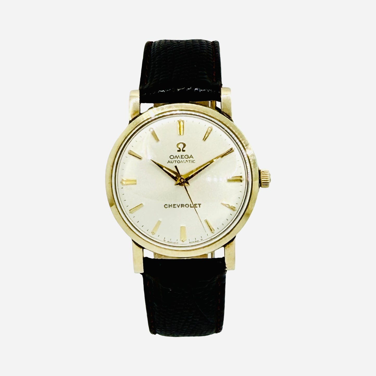 Omega Seamaster Automatic 33.5mm 10K Goldfilled Chevrolet Award Watch Silver Dial LU6289