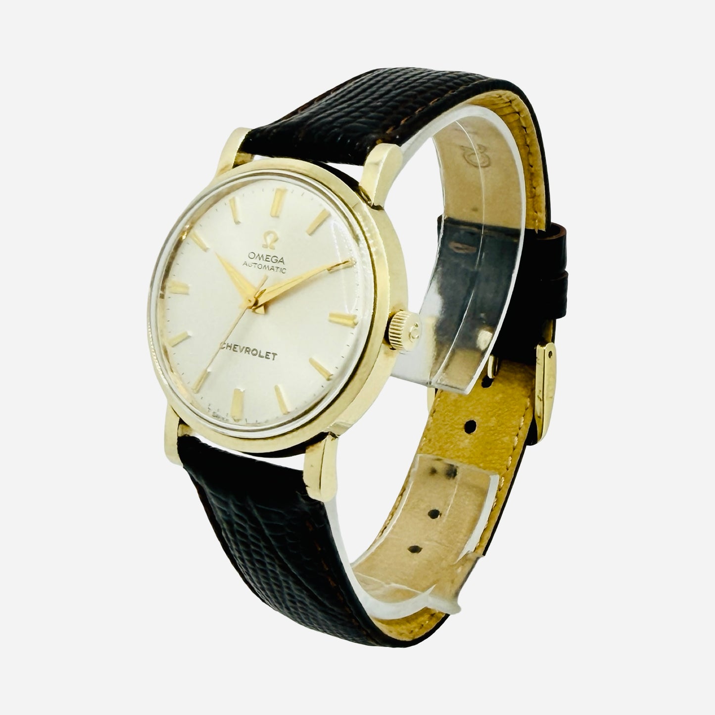 Omega Seamaster Automatic 33.5mm 10K Goldfilled Chevrolet Award Watch Silver Dial LU6289