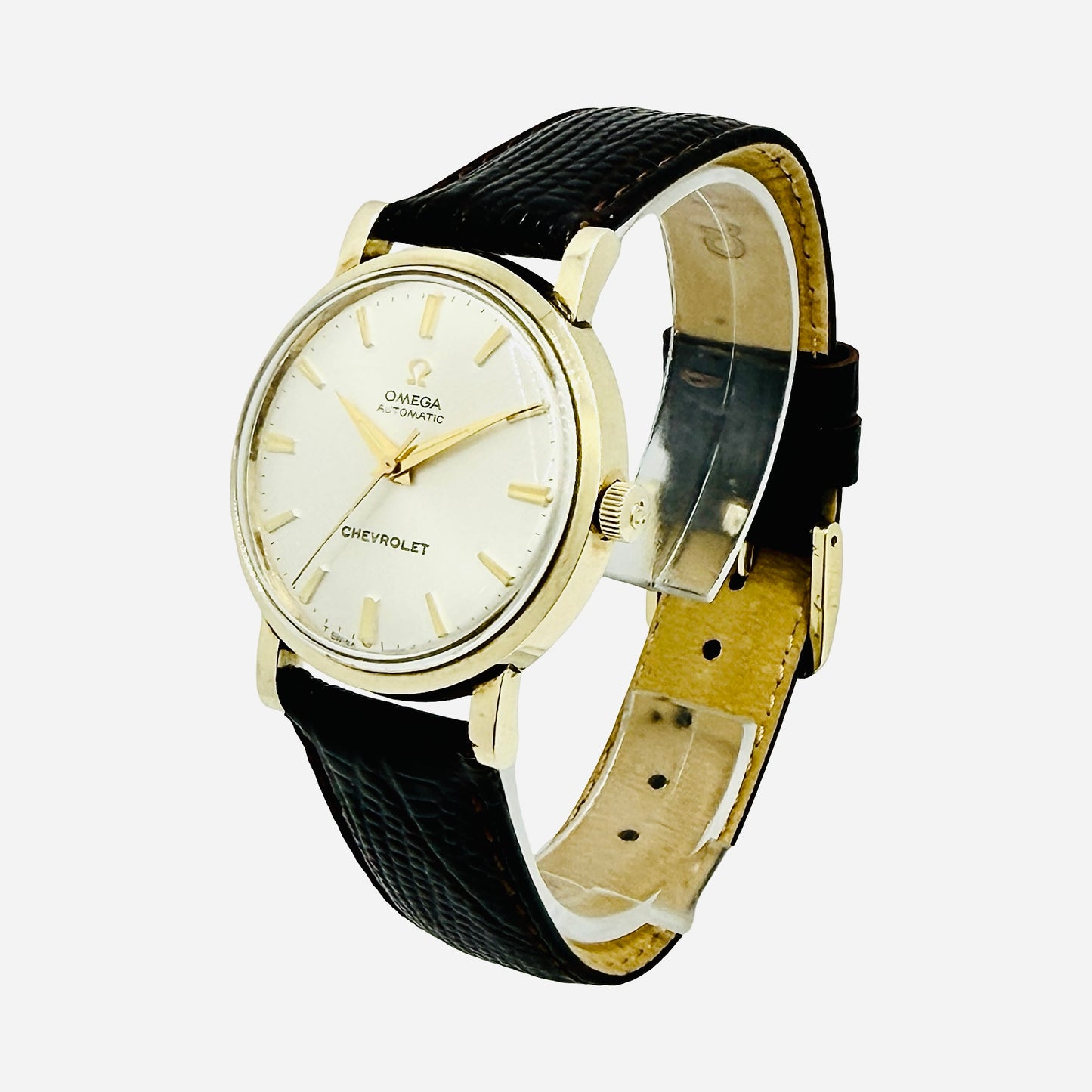 Omega Seamaster Automatic 33.5mm 10K Goldfilled Chevrolet Award Watch Silver Dial LU6289