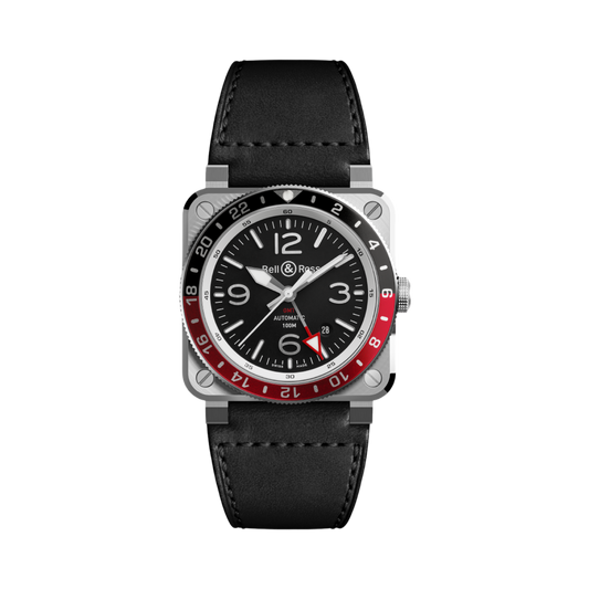 Bell & Ross BR-03 GMT Black 42 MM Ref: BR0393-BL-ST/SCA