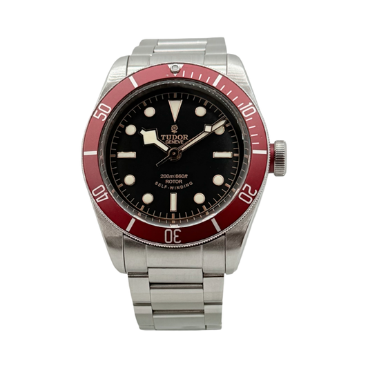 Tudor Black Bay Smiley Rose Logo Red Bezel Steel Bracelet 79220