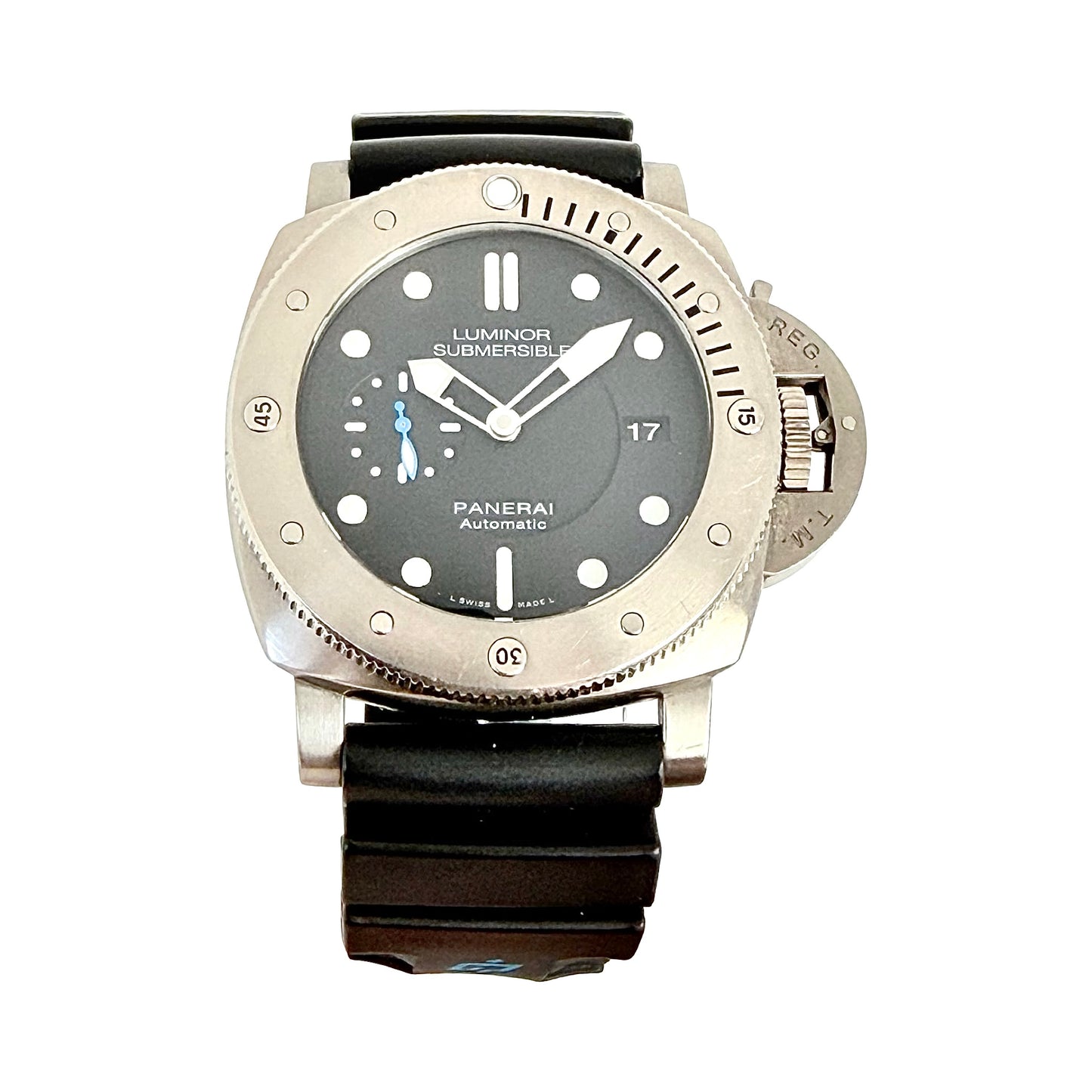Panerai Luminor Submersible 1950 3 Day Automatic Black Dial Titanium Black Strap OP7091