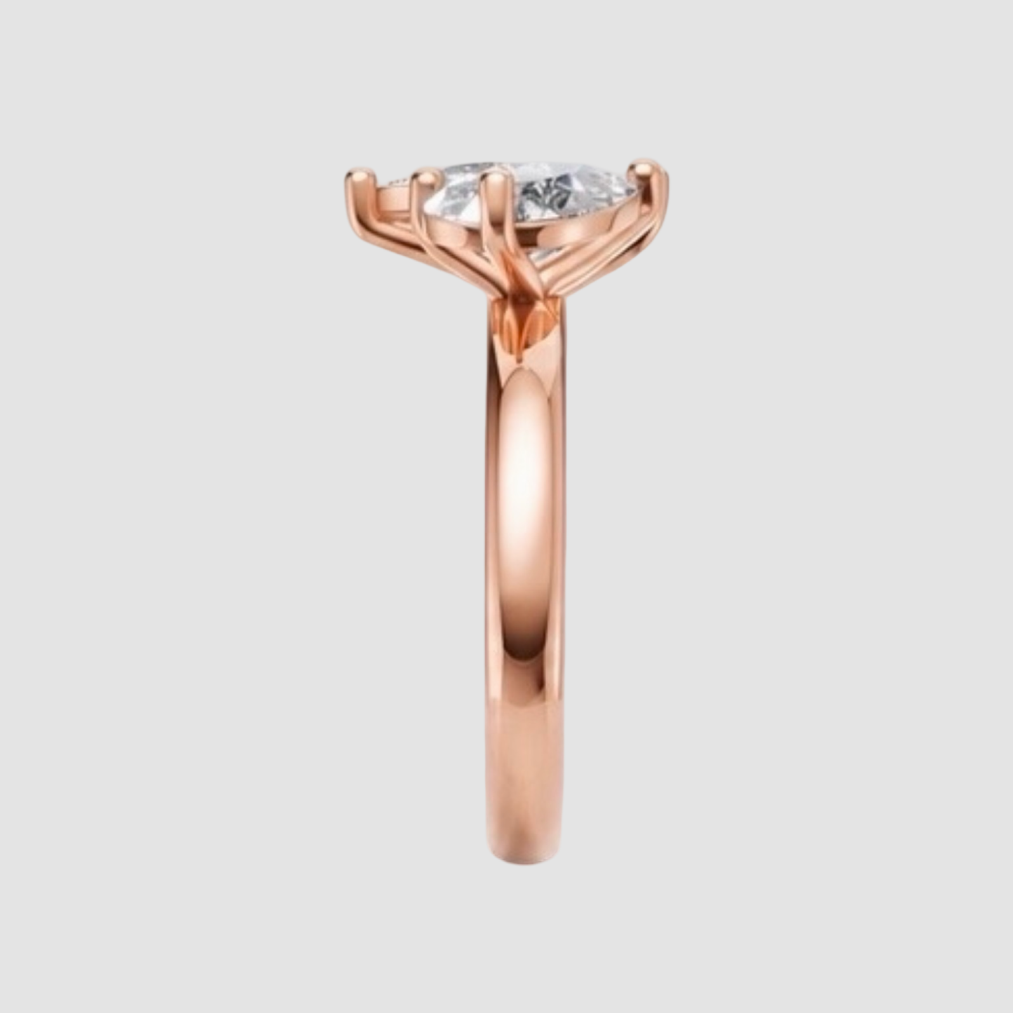 Lab Grown Double Pear Diamond 18K Yellow Gold 1.50 Carats Toi et Moi Ring