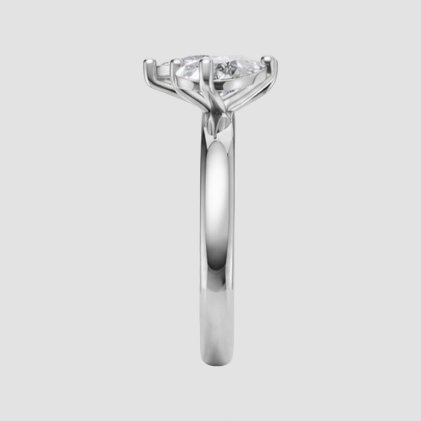 Lab Grown Double Pear Diamond 18K Yellow Gold 1.50 Carats Toi et Moi Ring