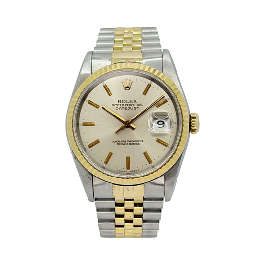 Rolex Datejust 36mm 18K Gold and Steel Silver Dial 16233 C.1990-91